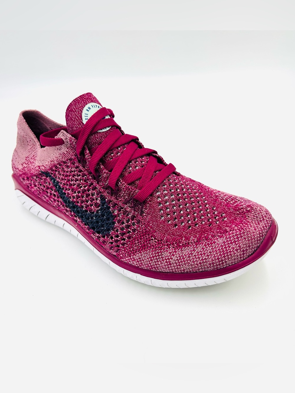 Nike Free RN Flyknit 2018 Women size 5 Raspberry Red Running Shoes 942839-600
